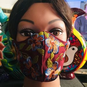 “Authentic Mexican” handmade embroidered facemask!